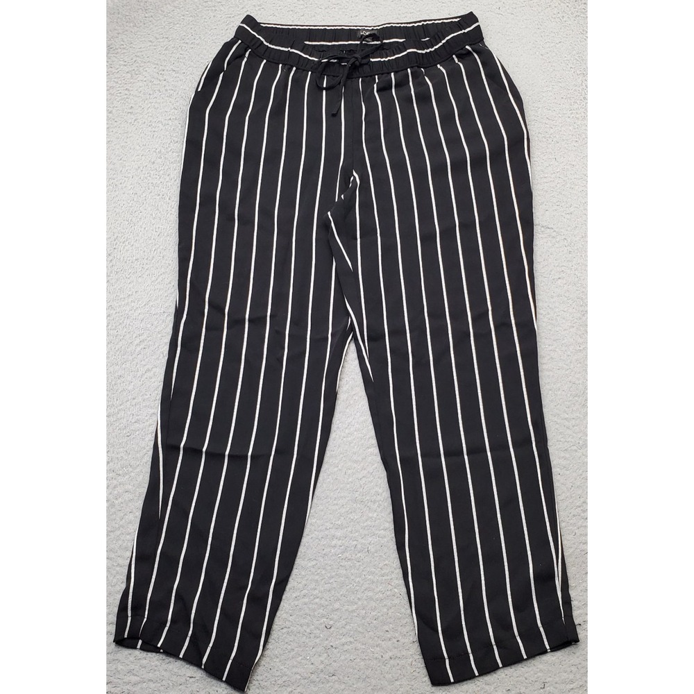 LOFT Fluid Trouser Pants Women Small Multi Striped Slash Pocket Drawstring Waist